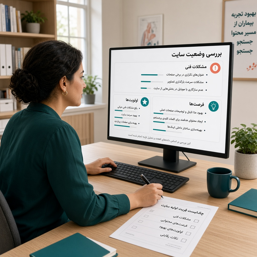 بررسی وضعیت و اولویتهای سئوی سایت کلینیک